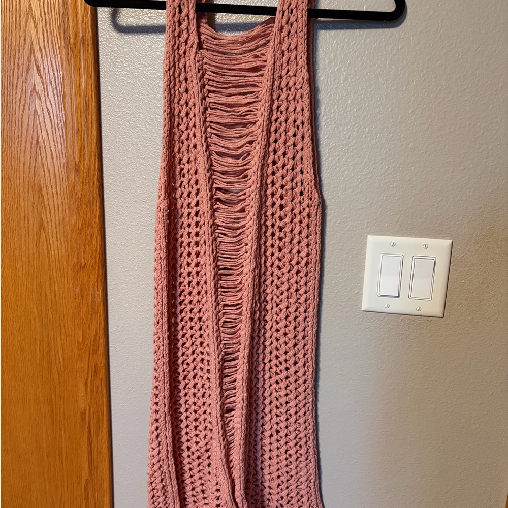 Dusty Rose Crocheted coverup